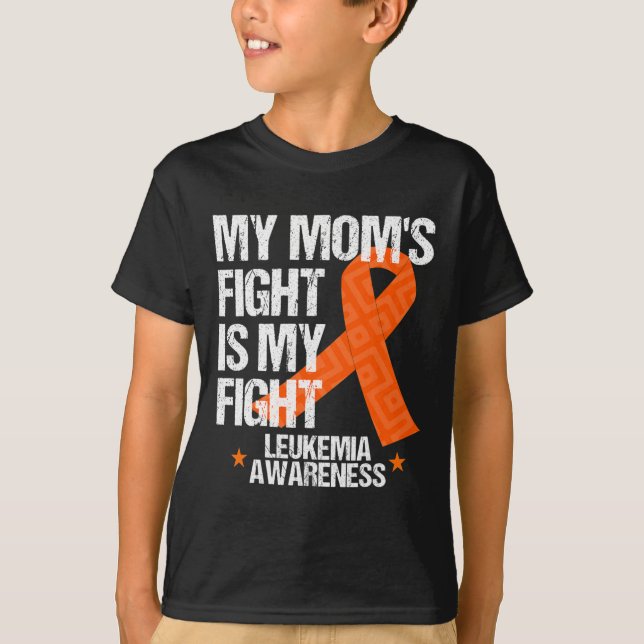 Leukemi Medvetenhet om Mamma Orange Ribbon Gift I T Shirt (Framsida)