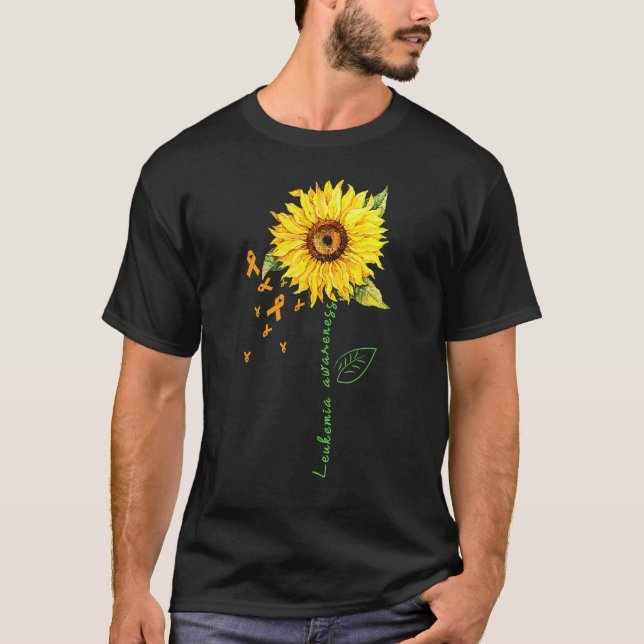 LEUKEMI Medvetenhet Solros 2 T Shirt (Framsida)