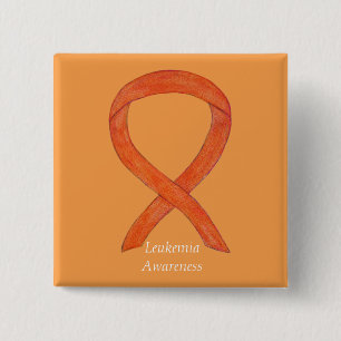 Leukemi Orange Awareness Ribbon Anpassningsbar Art Knapp
