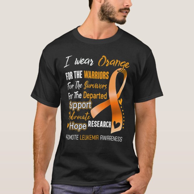 Leukemi Orange för Bära av Leukemi Supp T Shirt (Framsida)