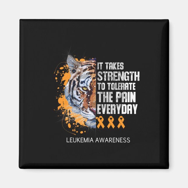 Leukemi Orange Ribbon Det tar styrka från Tolera Magnet (Framsidan)