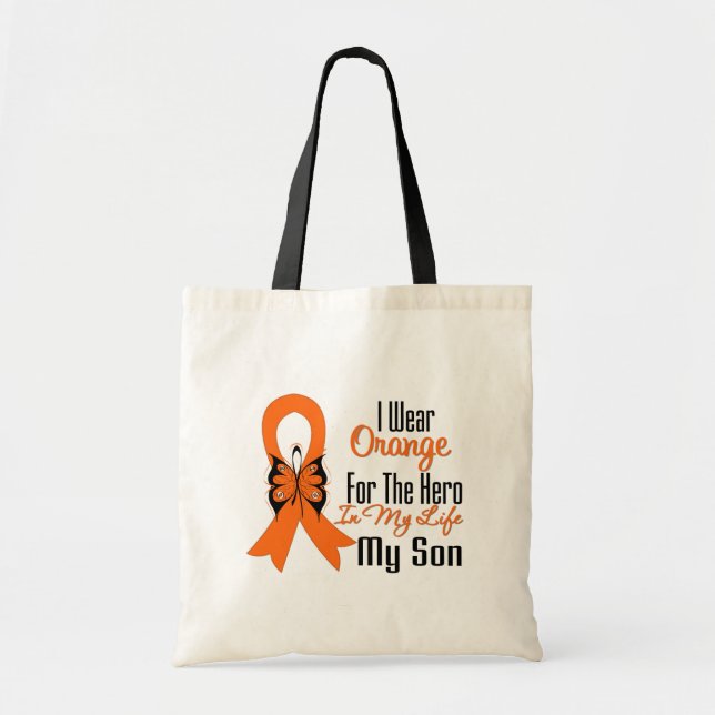 Leukemi Orange Ribbon Hero Min son Tygkasse (Framsidan)