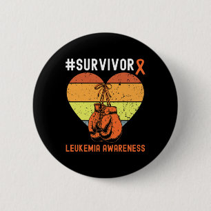 Leukemi överlevande Blodcancer Medvetenhet Retro  Knapp