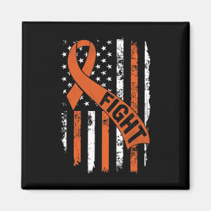 Leukemi Ribbon Fight American Flagga Leukemia Medv Magnet