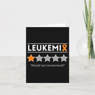 Leukemi skulle inte rekommendera - informationsmån kort