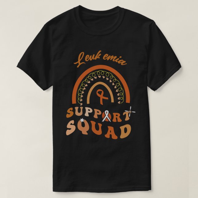 Leukemi Squad-stöd för Leukemia Awareness Beat T Shirt (Design framsida)