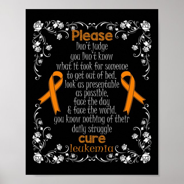 Leukemi Support Leukemia Awareness T Shirt Poster (Framsidan)