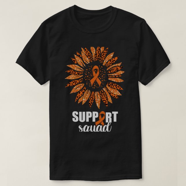 Leukemi Support Squad , Leukemia Awareness Sunflo T Shirt (Design framsida)