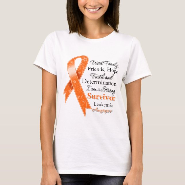 Leukemi Support Strong Survivor T-shirt (Framsida)