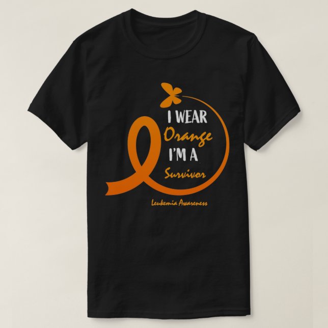 Leukemi Survivor Awareness Butterfly T Shirt (Design framsida)