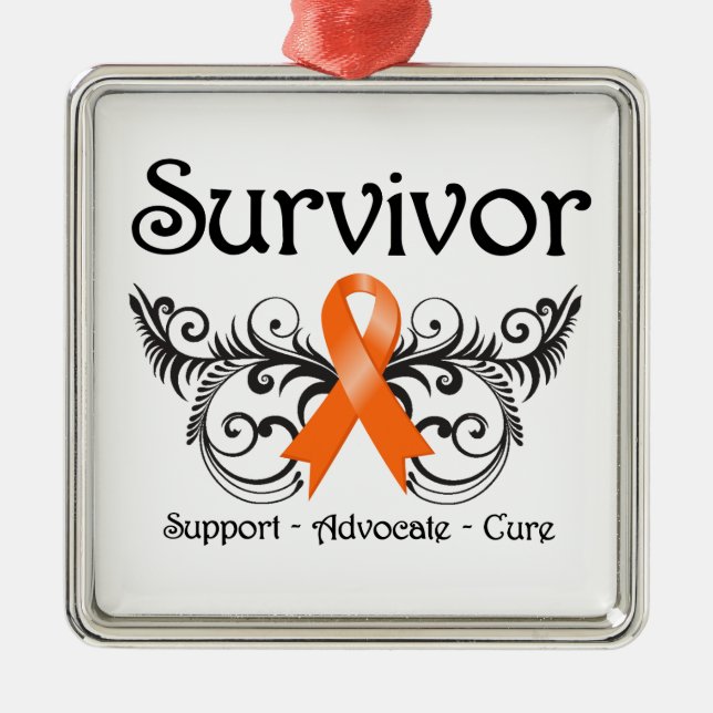 Leukemi Survivor Blommigt Deco Julgransprydnad Metall (Framsidan)