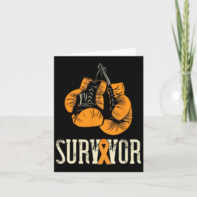 Leukemi Survivor Boxing Orange Ribbon Leukemia Aw Kort (Framsida)