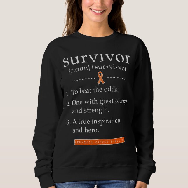 Leukemi Survivor Leukemia Medvetenhet T Shirt (Framsida)