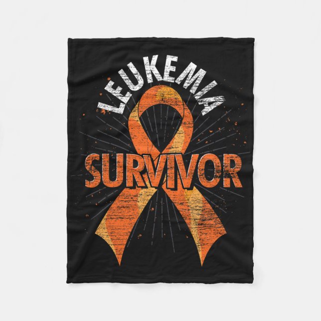 Leukemi Survivor Orange Ribbon Cancer Leukemia Aw Fleecefilt (Framsidan)