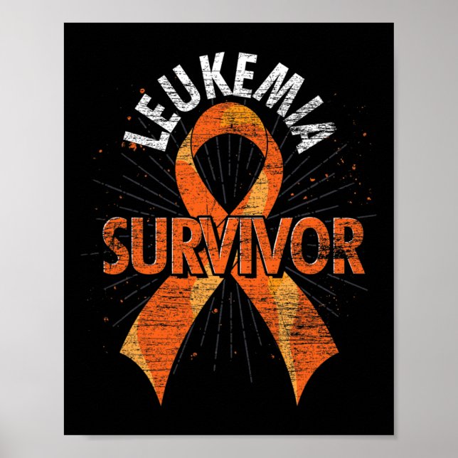 Leukemi Survivor Orange Ribbon Cancer Leukemia Aw Poster (Framsidan)
