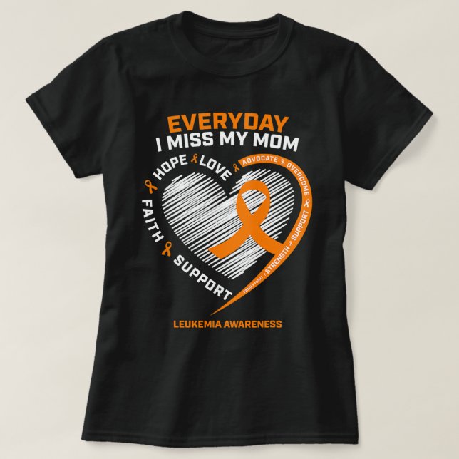 Leukemi Survivor Remfamnance Mor Loving Memory T Shirt (Design framsida)