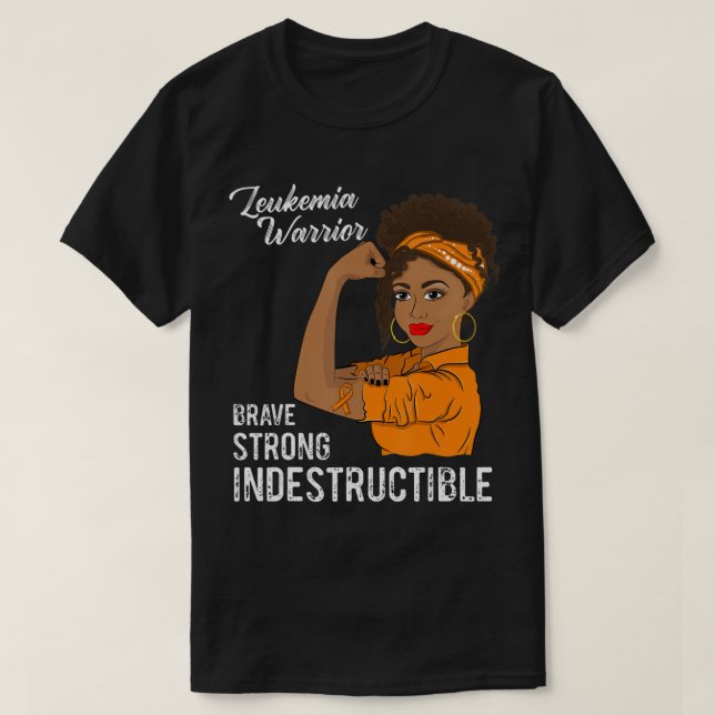 Leukemi Warrior Indestrucsible Cancer Survivor Aw T Shirt (Design framsida)