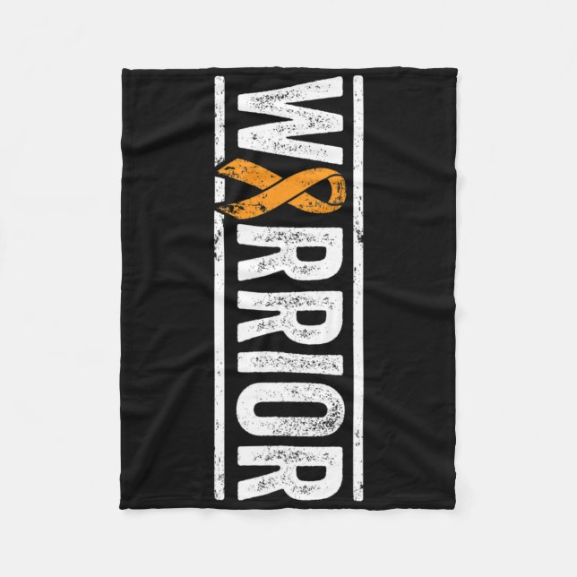 Leukemi Warrior - Lodrät Orange Cancer Awarenes Fleecefilt (Framsidan)