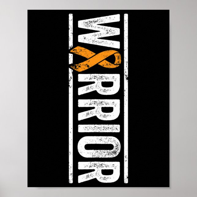 Leukemi Warrior - Lodrät Orange Cancer Awarenes Poster (Framsidan)