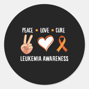 Leukemi Warrior Peace Kärlek Cure Leukemia Cancer Runt Klistermärke