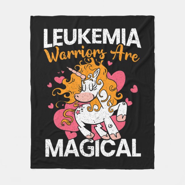 Leukemi Warriors är Magic Unicorn Leukemia Awa Fleecefilt (Framsidan)