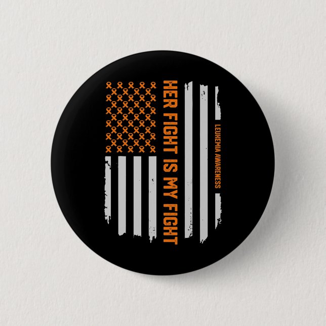 Leukemia Awareness American Flagga Tee Gift Knapp (Framsida)