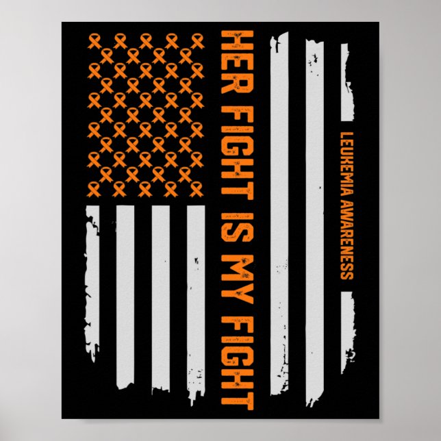 Leukemia Awareness American Flagga Tee Gift Poster (Framsidan)