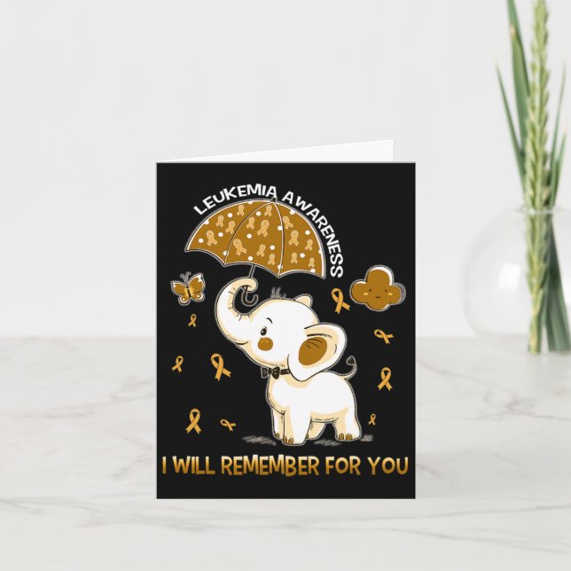 Leukemia Awareness Elephant Kort (Framsida)