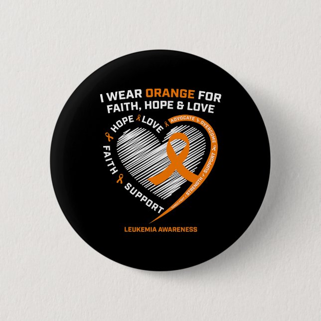 Leukemia Awareness Faith Hope Kärlek Leukemia Medv Knapp (Framsida)