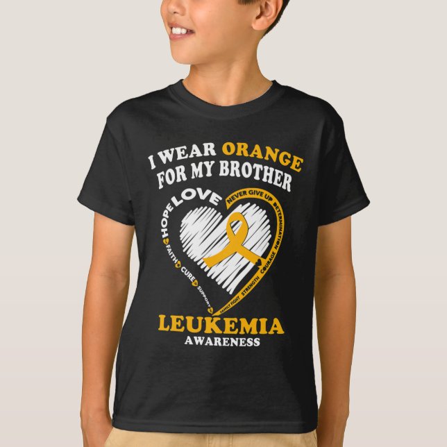 Leukemia Awareness - I Bära Orange för min bror T Shirt (Framsida)