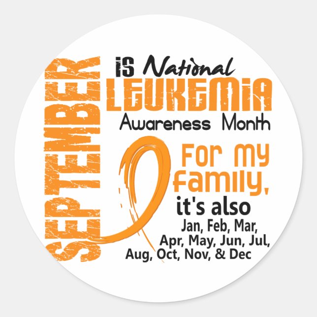 Leukemia Awareness Month Runt Klistermärke (Framsida)