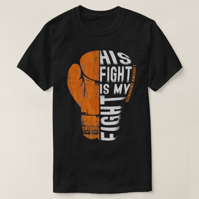 Leukemia Awareness Orange Boxing Glove T Shirt (Design framsida)