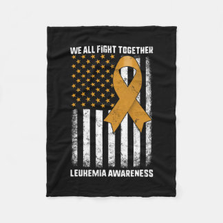 Leukemia Awareness Orange Ribbon USA flagga Warrio Fleecefilt
