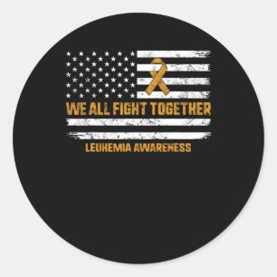 Leukemia Awareness Orange Ribbon USA flagga Warrio Runt Klistermärke