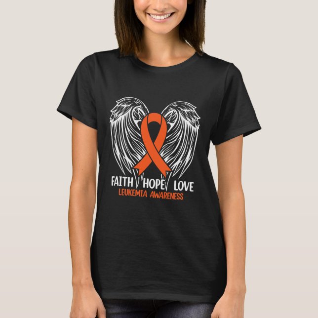 Leukemia Awareness Orange Survivor Ribbon Manar Wo T Shirt (Framsida)