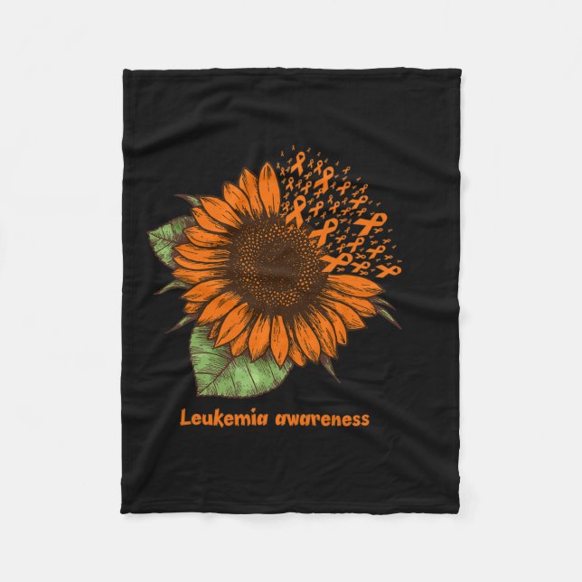 Leukemia Awareness Solros Gift Warrior Survivor Fleecefilt (Framsidan)