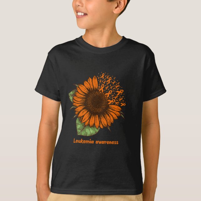 Leukemia Awareness Solros Gift Warrior Survivor T Shirt (Framsida)