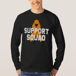 Leukemia Awareness Support Squad Orange Ribbon T Shirt