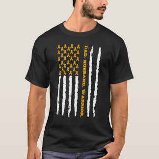 Leukemia Awareness Tee American Flag Dad Husband W