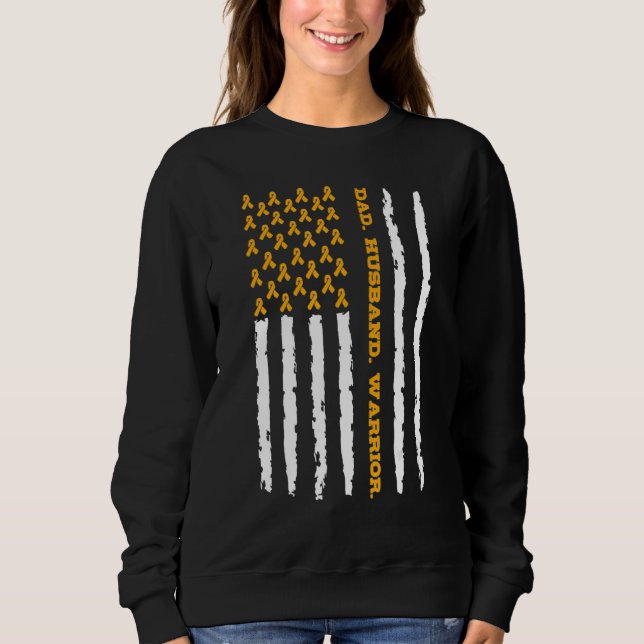Leukemia Awareness Tee American Flag Dad Husband W (Framsida)