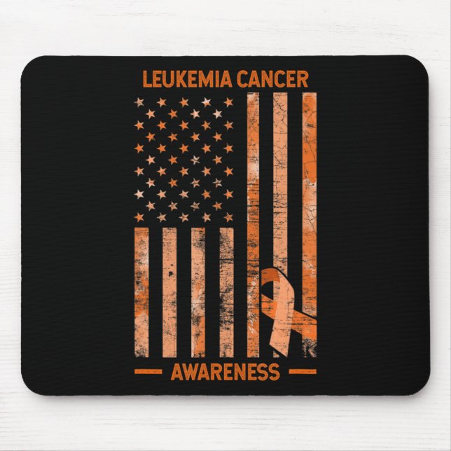 Leukemia Awareness USA flagga Gift Leukemia Musmatta (Framsidan)