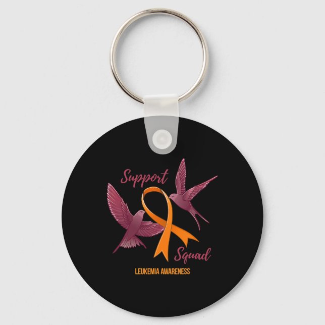 Leukemia Awareness Warrior Survivor Support Squad Nyckelring (Framsida)