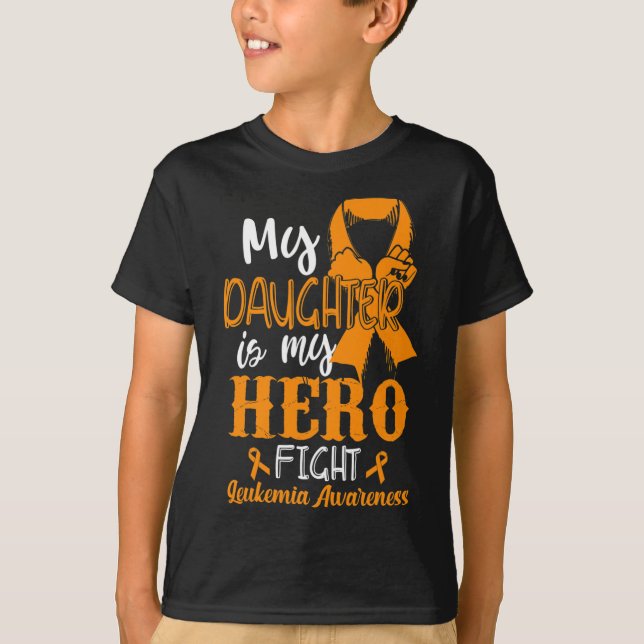 Leukemia Awareness Warrior Tee Bära Orange för min (Framsida)