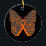 Leukemia Butterfly Collage of Ord Julgransprydnad Keramik<br><div class="desc">Gör en idealisk gåva till en canceröverlevare i ditt liv och perfekt för nästa medvetandehöjande promenad,  supportgruppevenemang osv.</div>