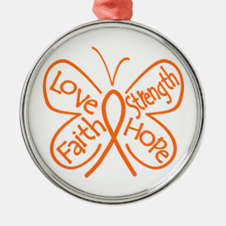 Leukemia Butterfly Inspiring Ord Julgransprydnad Metall