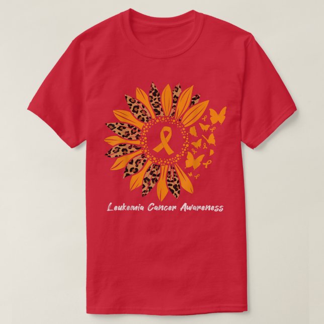 Leukemia Cancer Awareness Sunflower Butterfly Fait T Shirt (Design framsida)