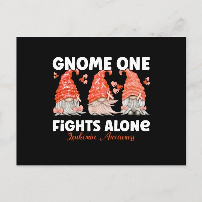 Leukemia Cancer Orange Ribbon Gnome Vykort (Framsida)