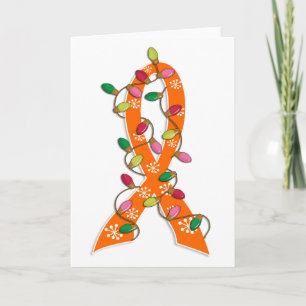 Leukemia Christmas Lights Ribbon Helgkort