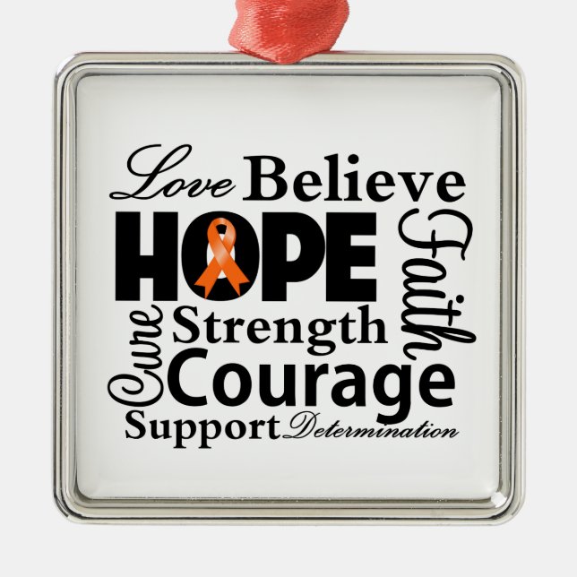 Leukemia Collage of Hope Julgransprydnad Metall (Framsidan)