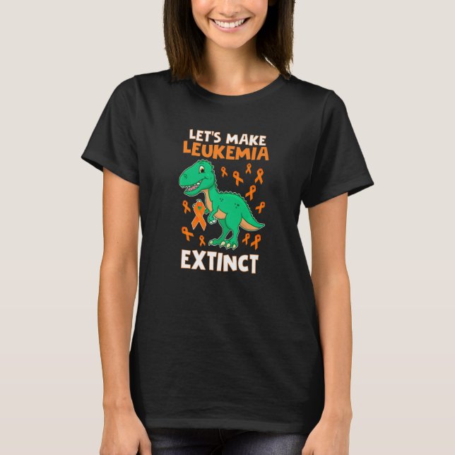Leukemia Dinosaur Orange Ribbon Hematologist Repti T Shirt (Framsida)